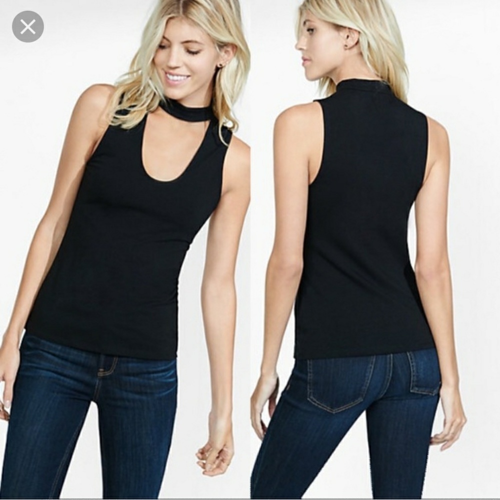 Express black choker tank